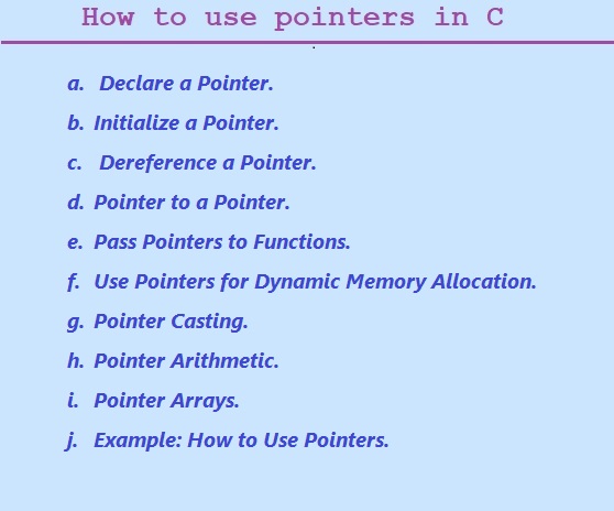 Different way of using of pointers in C programming.